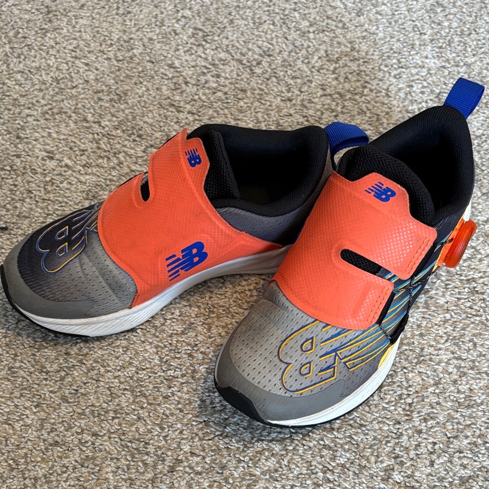 New Balance Kids' Orange and Gray Sneakers - Picture 4 of 7